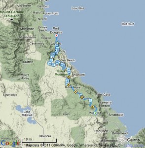 Kuranda to Port Douglas course map